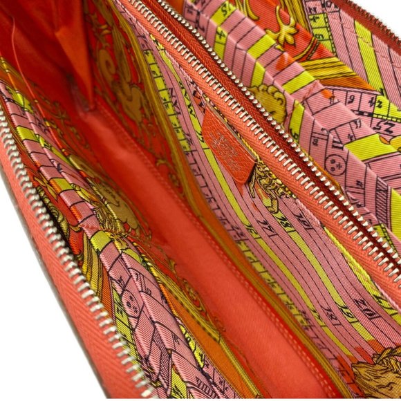 HERMES Azap Long Silk In Epson Rose Jaipur □Q Engraved (2013) Wallet Round Le... - Picture 14 of 16